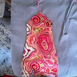 Pink geode print tight dress. Worn one. Perfect for a 70s themed party